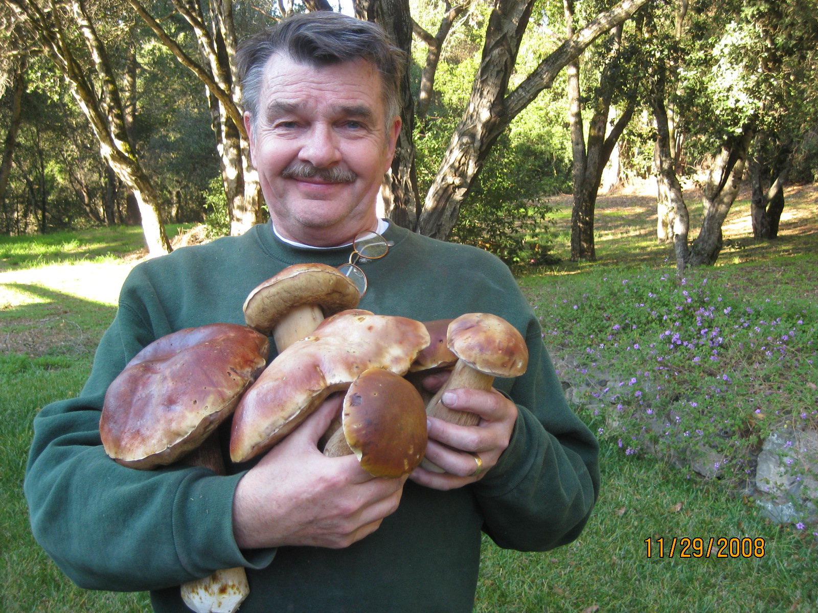 phil with an arm-full of boletes